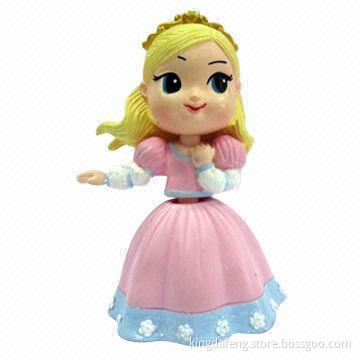 Plastic Action Figure with Movable Skirt, 7.7cm Height